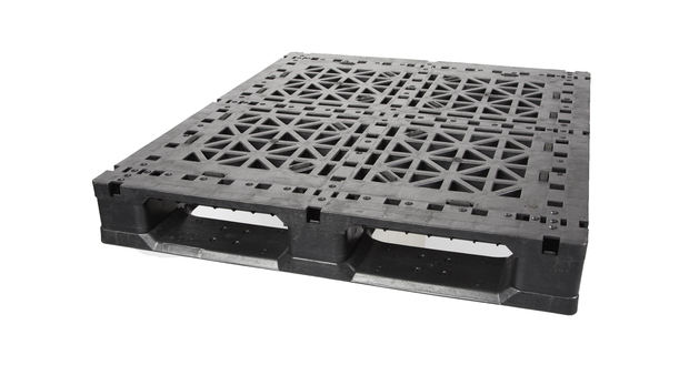 GS.48.40.6R1 - Full Picture Frame Recycled Plastic Pallet w/ 1 Rod - Regular Duty ()